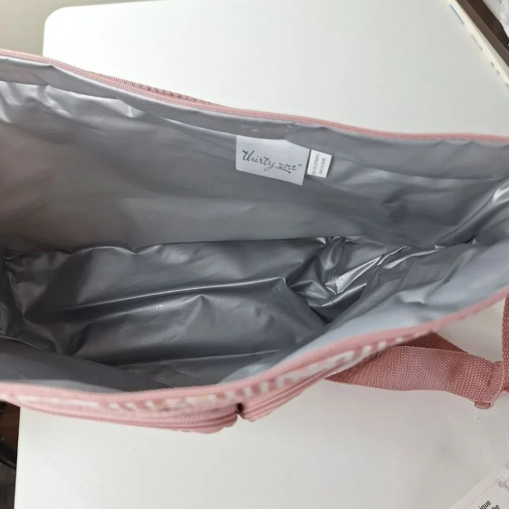 Thirty-one Cargo Thermal Clip Bag Stroller Attachment Pink Pastel Girl Accessory